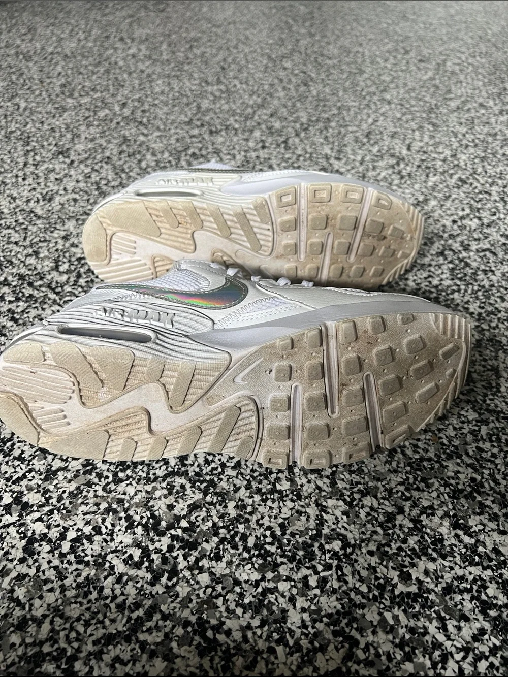 Nike Women’s White Sneakers with Iridescent Swoosh